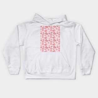 Watercolor branches pattern - red Kids Hoodie